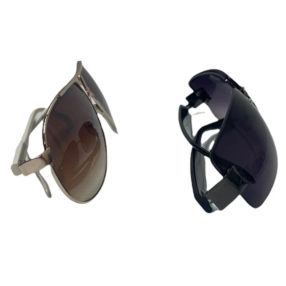 Aviator Sunglasses Black Classic Statement Unisex Mens Womens Fashion Set 2 Pair